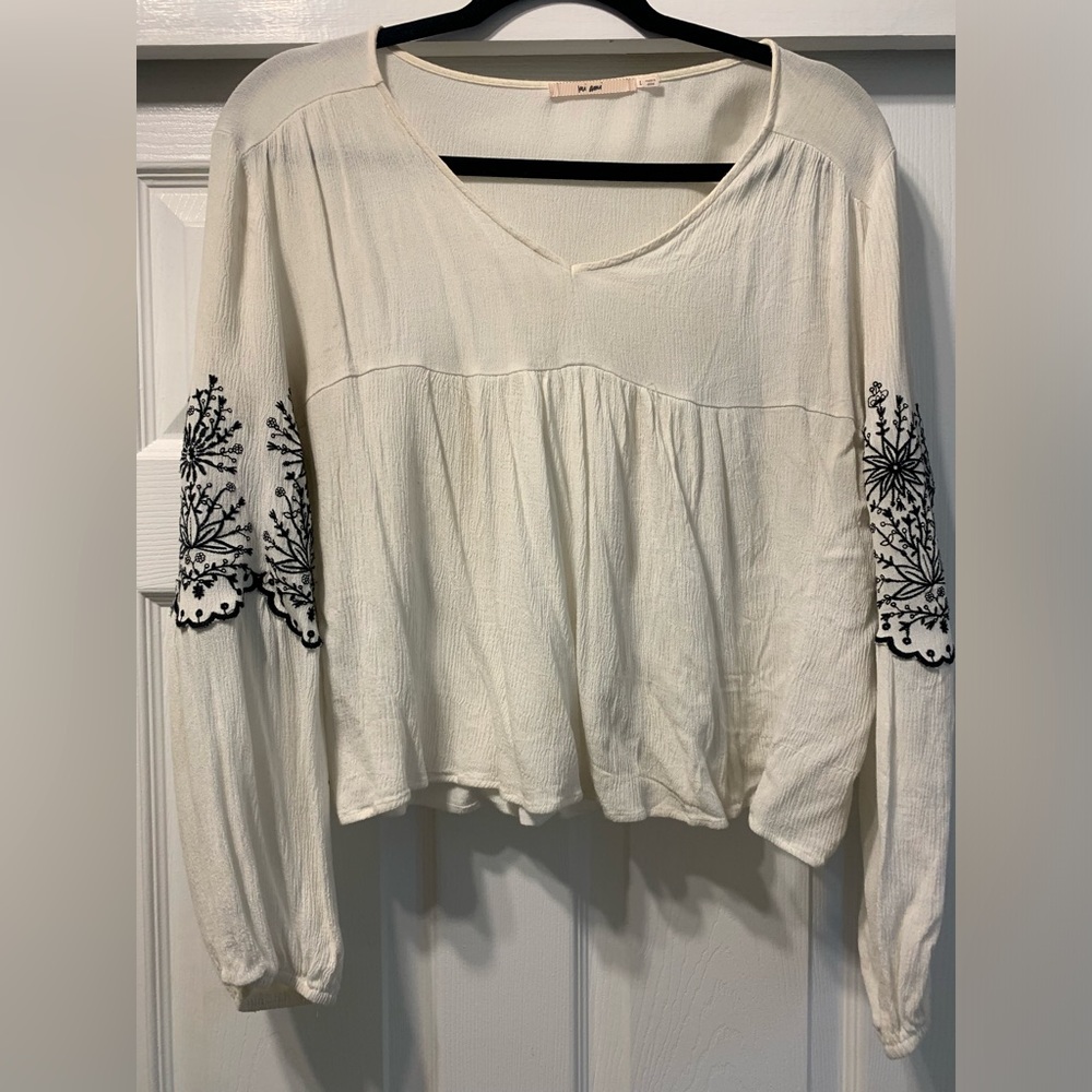Boho Babydoll White Blouse